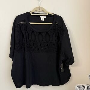 Festi Crew Tee Torrid NWT Size 4 Black (defective)